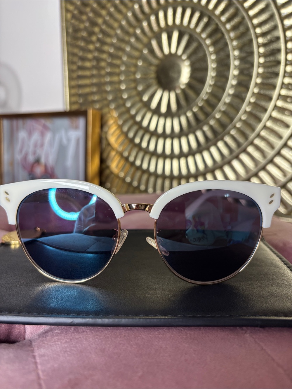 Authentic Stella McCartney Sunglasses with Navy Lenses and Gold Accents
